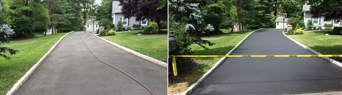 Titan Scotch Plains Driveway Sealing Before and After